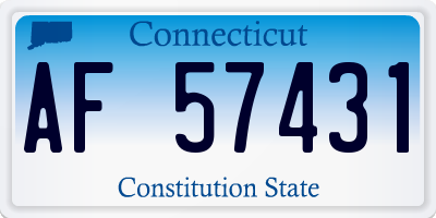 CT license plate AF57431