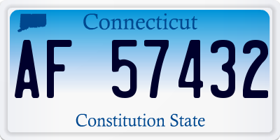 CT license plate AF57432