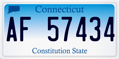CT license plate AF57434