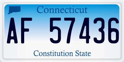 CT license plate AF57436