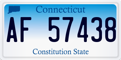 CT license plate AF57438