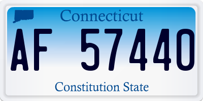 CT license plate AF57440