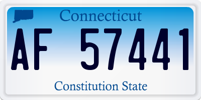 CT license plate AF57441