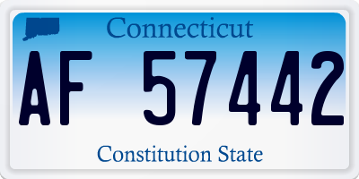 CT license plate AF57442