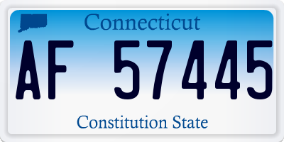 CT license plate AF57445
