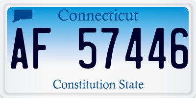 CT license plate AF57446