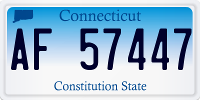 CT license plate AF57447