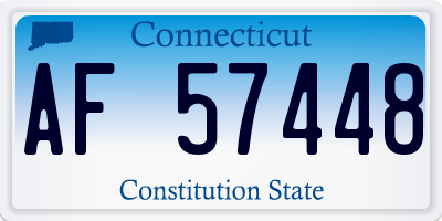 CT license plate AF57448