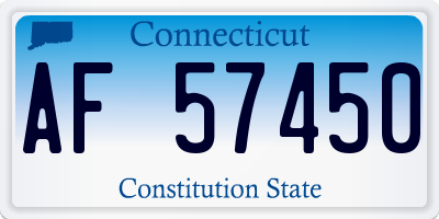 CT license plate AF57450
