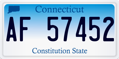 CT license plate AF57452