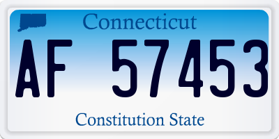 CT license plate AF57453