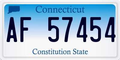 CT license plate AF57454