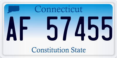 CT license plate AF57455