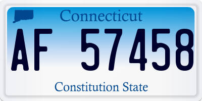 CT license plate AF57458