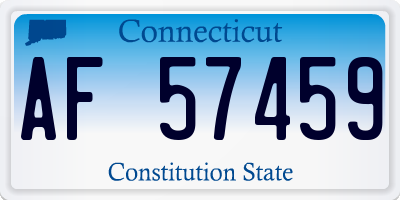 CT license plate AF57459
