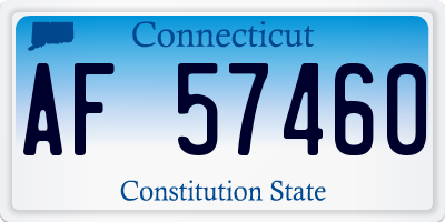 CT license plate AF57460