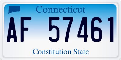 CT license plate AF57461