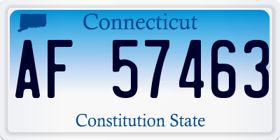 CT license plate AF57463
