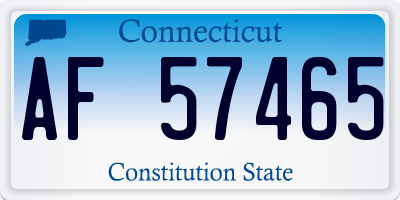 CT license plate AF57465