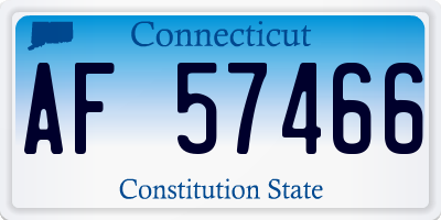 CT license plate AF57466