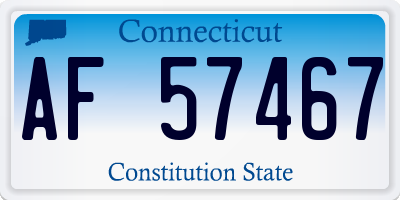CT license plate AF57467