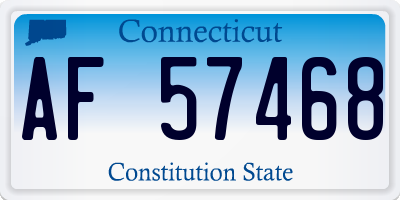 CT license plate AF57468