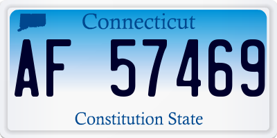 CT license plate AF57469