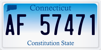 CT license plate AF57471