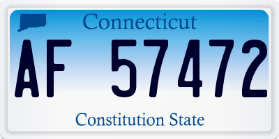 CT license plate AF57472