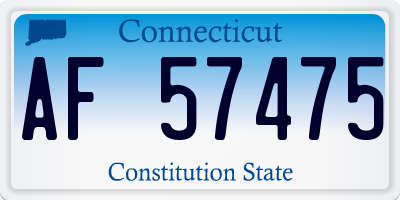 CT license plate AF57475