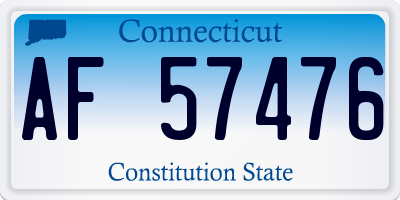 CT license plate AF57476