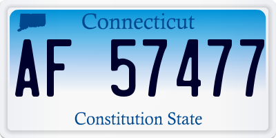 CT license plate AF57477