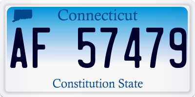 CT license plate AF57479