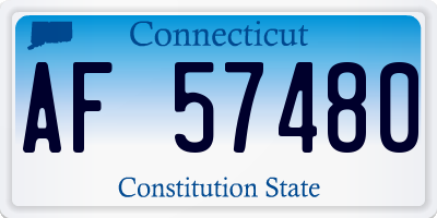 CT license plate AF57480
