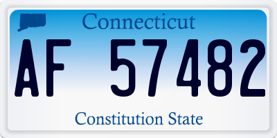 CT license plate AF57482