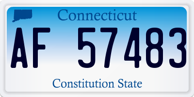 CT license plate AF57483