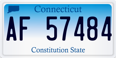 CT license plate AF57484