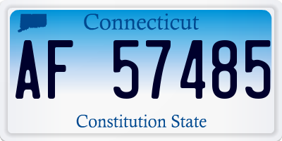 CT license plate AF57485