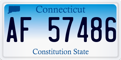 CT license plate AF57486