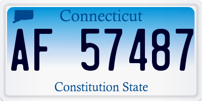 CT license plate AF57487