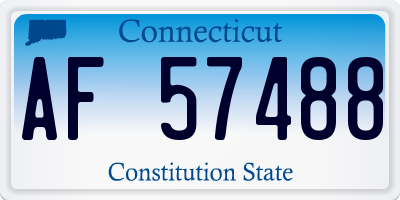 CT license plate AF57488