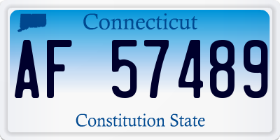 CT license plate AF57489