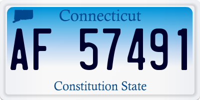 CT license plate AF57491