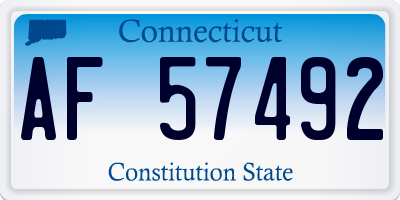 CT license plate AF57492