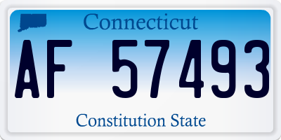 CT license plate AF57493