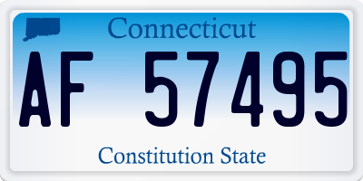 CT license plate AF57495