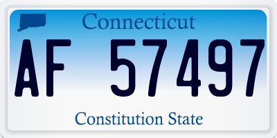 CT license plate AF57497