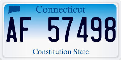CT license plate AF57498