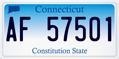 CT license plate AF57501