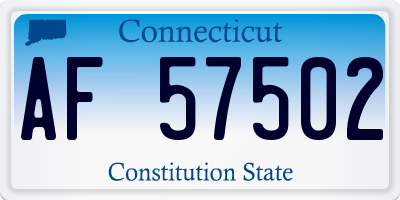 CT license plate AF57502